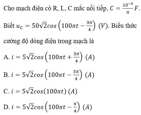 Trắc nghiệm Vật lí 12