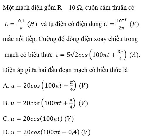 Trắc nghiệm Vật lí 12