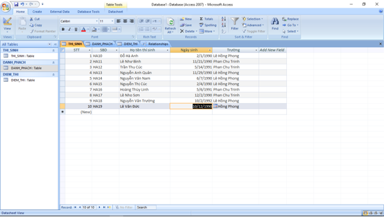 Giải bài tập SGK Tin học 12: Bài tập và thực hành 10