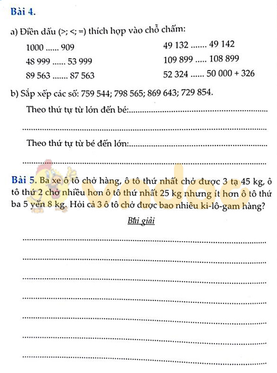 Cùng em học Toán lớp 4 Tuần 12 