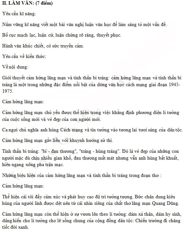 Đề thi giữa học kì 1 lớp 12 môn Ngữ văn năm 2018 - 2019