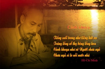 Phân tích bức tranh thiên nhiên và bức chân dung tự họa của Hồ Chí Minh trong bài thơ Cảnh Khuya