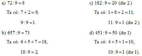 Dấu hiệu chia hết cho 9