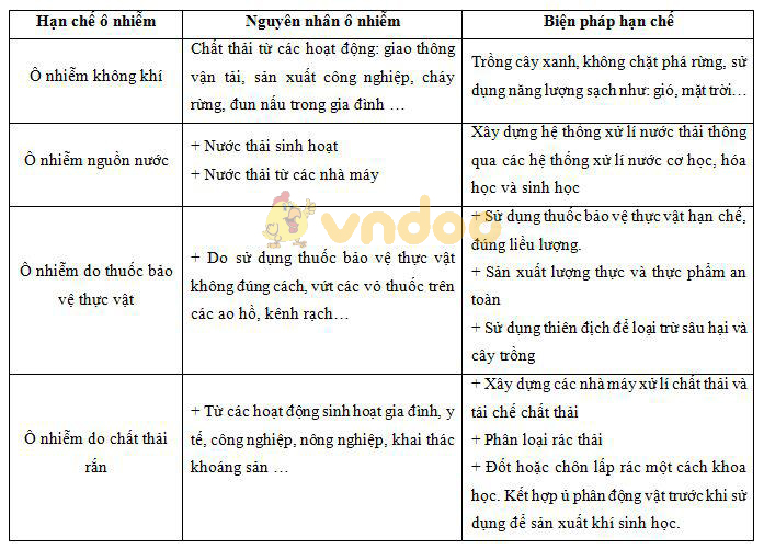 Lý thuyết Sinh học lớp 9 bài 54: Ô nhiễm môi trường