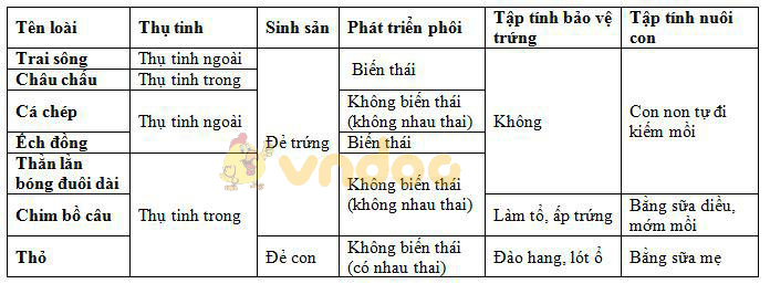 Lý thuyết Sinh học lớp 7 bài 55: Tiến hóa về sinh sản