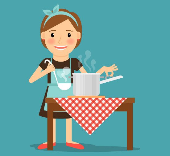 Tả mẹ em đang nấu cơm