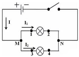 Lý thuyết Vật lý lớp 7 bài 27: Cường độ dòng điện và hiệu điện thế của đoạn mạch mắc nối tiếp, mắc song song
