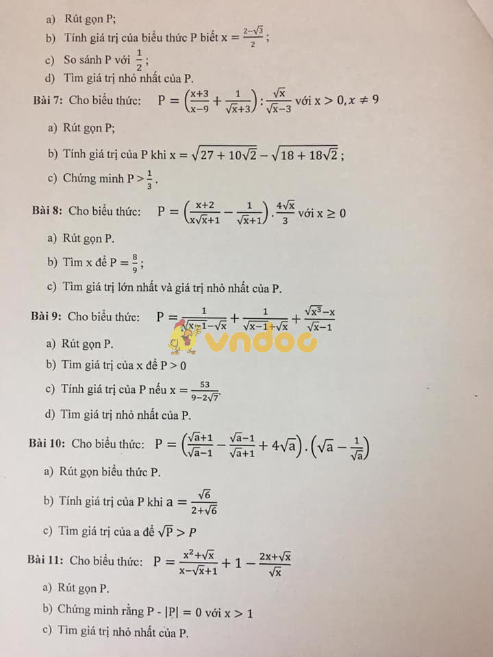 Đề cương ôn tập học kì 1 lớp 9 môn Toán năm 2018 - 2019