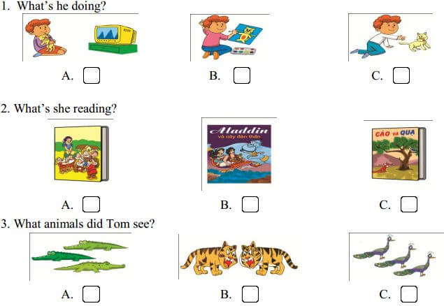 Đề thi học kì 1 môn tiếng Anh lớp 5 trường Tiểu học Nơ Trang Lơng, Đắk Lắk năm học 2018 - 2019