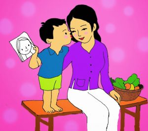 Tả khuôn mặt người mẹ thân yêu của em