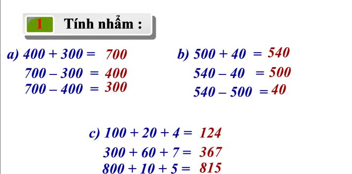 Bài giảng môn Toán lớp 3