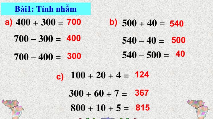 Bài giảng môn Toán lớp 3