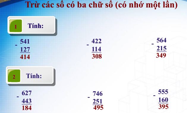 Bài giảng môn Toán lớp 3