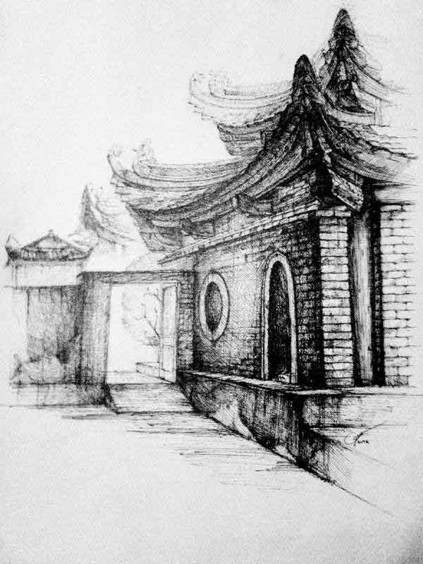 Vẽ tranh kí họa ngoài trời bằng bút chì lớp 7