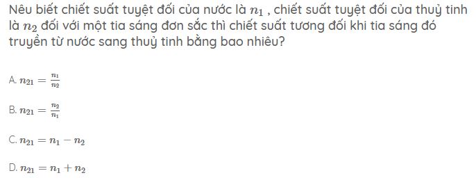 Trắc nghiệm Vật lý 11