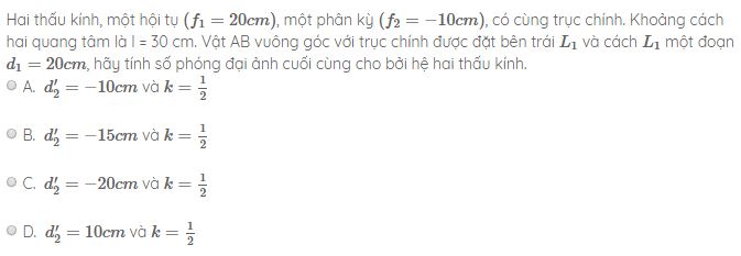 Trắc nghiệm Vật lý 11