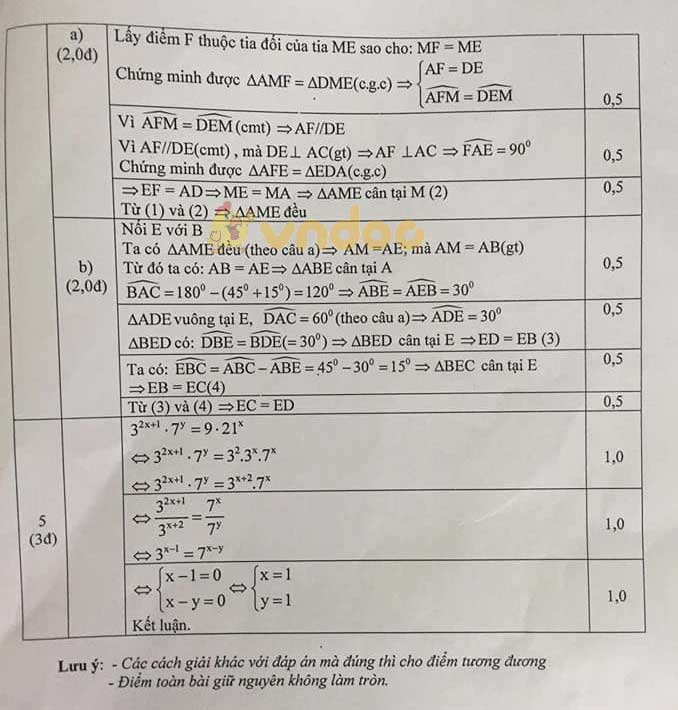 Đề thi chọn học sinh giỏi cấp lớp 7 môn Toán Phòng GD&ĐT huyện Xuân Trường năm học 2018 - 2019