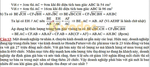Đề thi chọn học sinh giỏi cấp tỉnh lớp 9 môn Toán Sở GD&ĐT Hà Tĩnh năm học 2018 - 2019