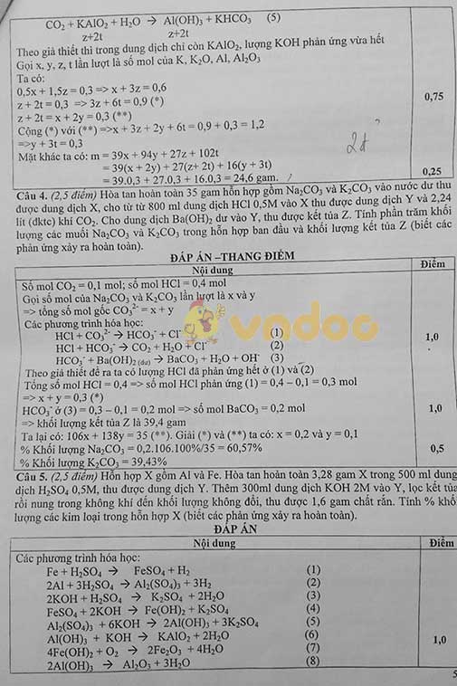 Đề thi chọn học sinh giỏi lớp 9 môn Hóa học Sở GD&ĐT Hà Tĩnh năm học 2018 - 2019