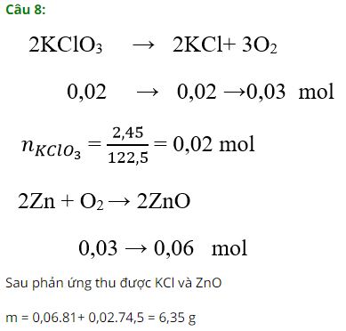 Trắc nghiệm Hóa học 8