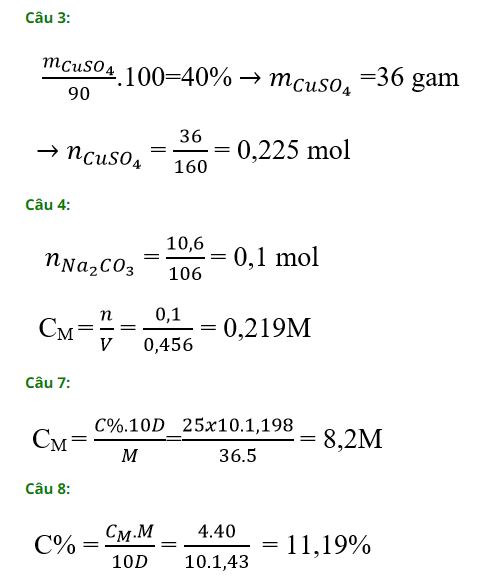 Trắc nghiệm Hóa 8