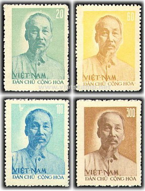 Mẫu tem về bác Hồ