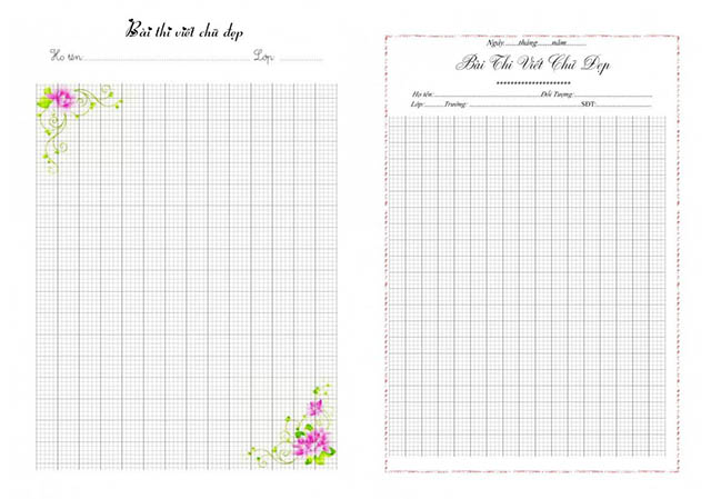 Giấy ô ly viết chữ đẹp