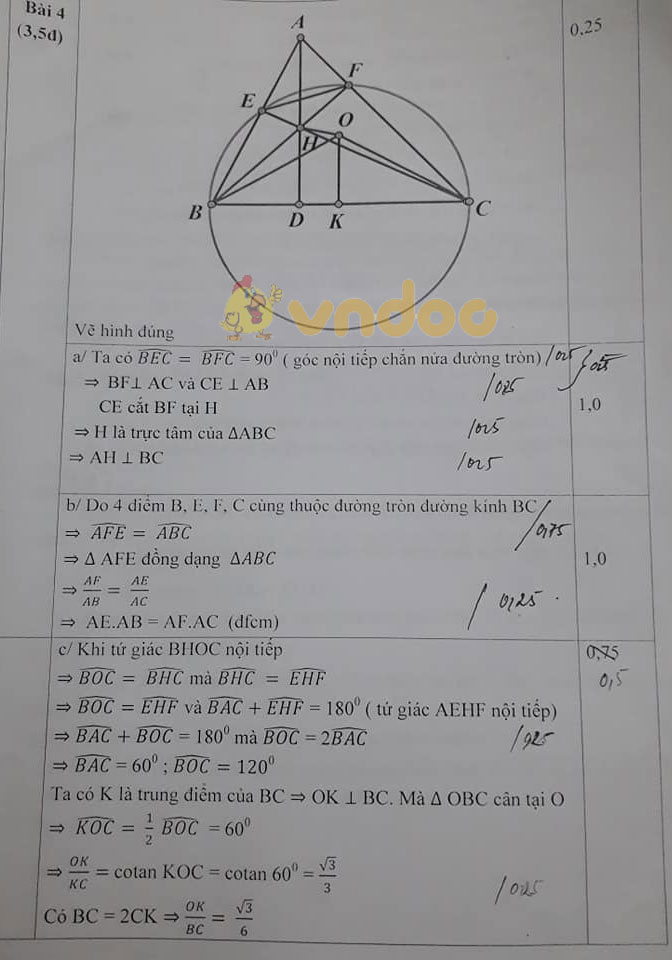 Đề thi giữa học kì 2 lớp 9 môn Toán trường THCS Sơn Đông năm học 2018 - 2019 (Lần 3)