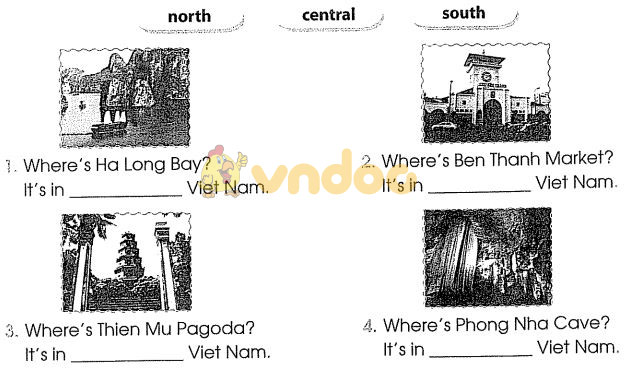 Bài tập tiếng Anh lớp 3 unit 20: Where's Sa Pa?