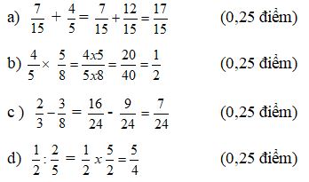 Đề thi giữa học kì 2 môn Toán lớp 4