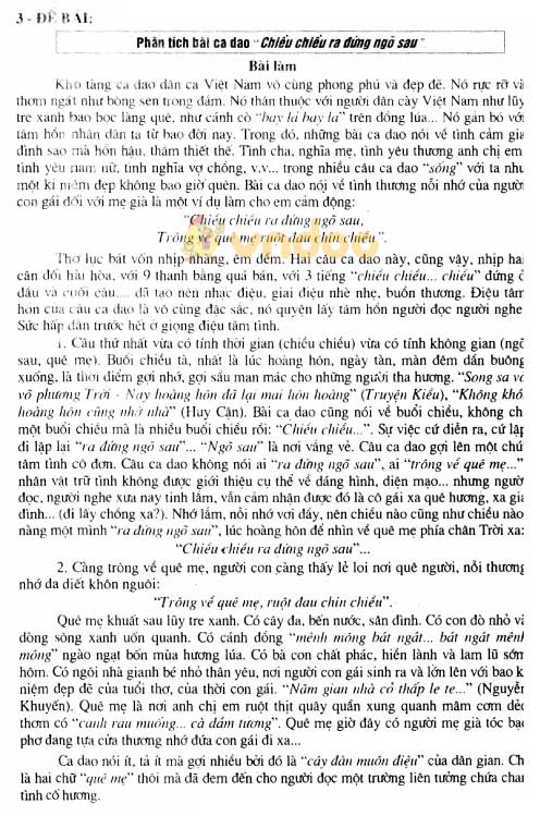 162 Đề và bài làm văn lớp 7 chọn lọc