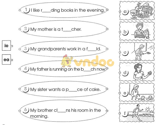 Bài tập tiếng Anh lớp 4 Unit 12: What does your father do?