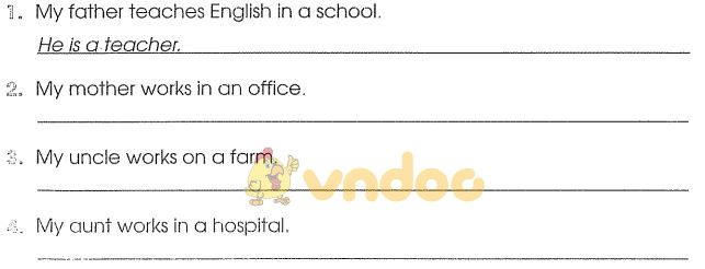 Bài tập tiếng Anh lớp 4 Unit 12: What does your father do?