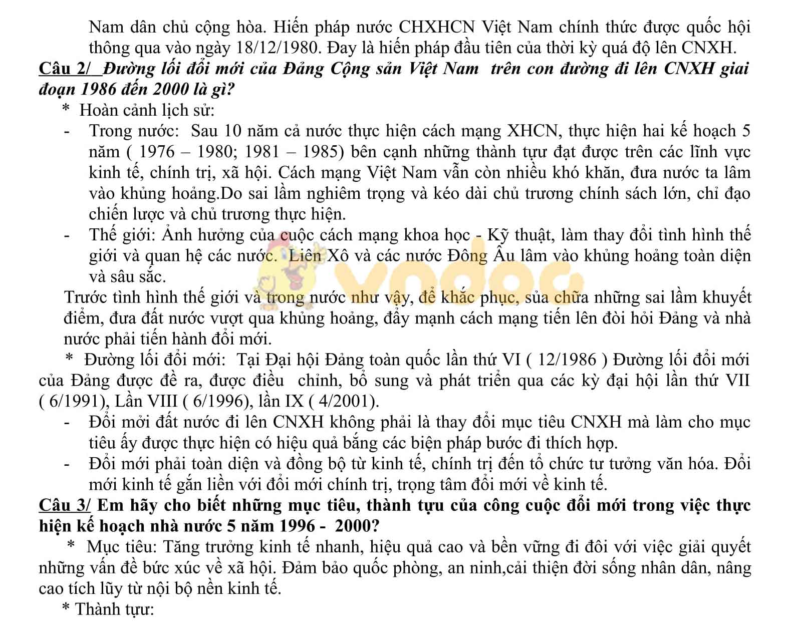 Đề cương ôn thi vào lớp 10 môn Lịch sử lớp 9