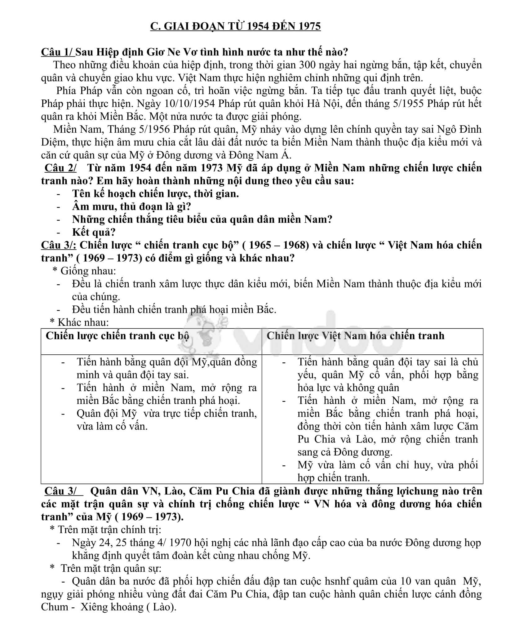 Đề cương ôn thi vào lớp 10 môn Lịch sử lớp 9
