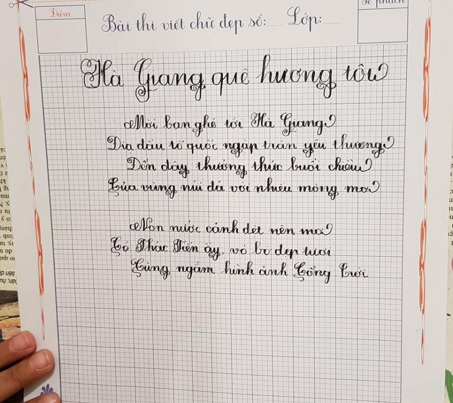 Đề thi viết chữ đẹp dành cho học sinh lớp 2