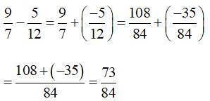 Phép trừ phân số