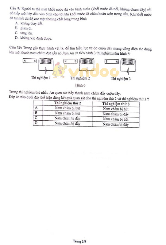 Đề thi chọn học sinh giỏi cấp thành phố lớp 9 Vật lý các môn Khoa học tự nhiên Sở GD&ĐT Hà Nội năm học 2018 - 2019