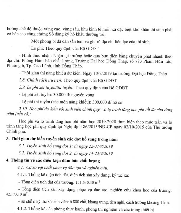 Phương án tuyển sinh