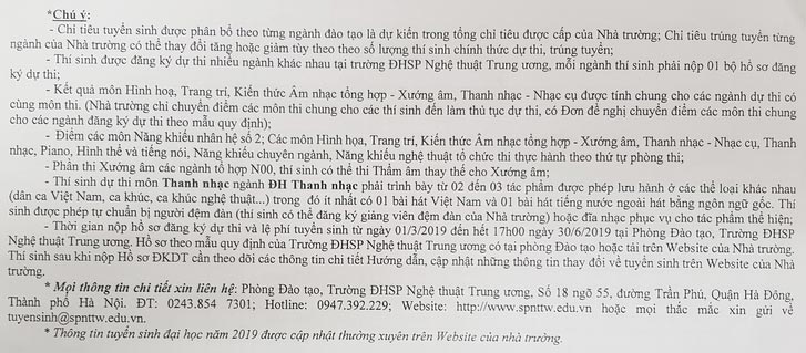Phương án tuyển sinh