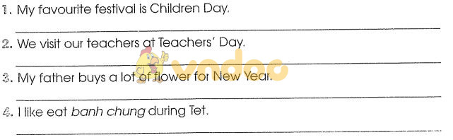 Bài tập cuối tuần môn Tiếng Anh lớp 4 - Tuần 25