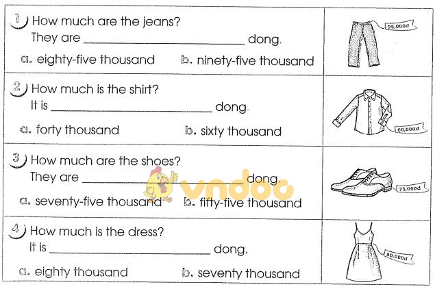 Bài tập tiếng Anh lớp 4 chương trình mới Unit 17 có đáp án