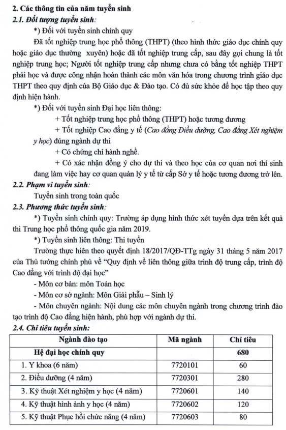 Phương án tuyển sinh của trường Đại học Kỹ thuật Y tế Hải Dương