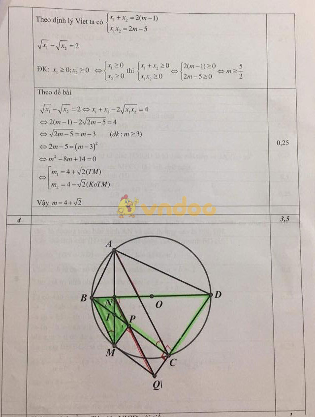 Đề thi KSCL lớp 9 môn Toán trường THCS Lê Quý Đôn, Cầu Giấy năm học 2018 - 2019