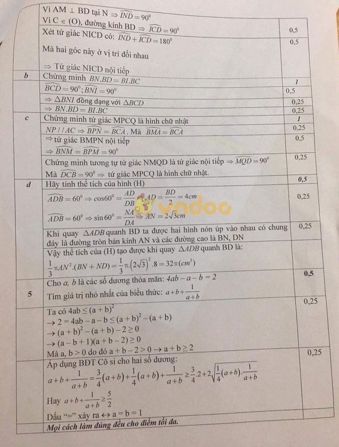 Đề thi KSCL lớp 9 môn Toán trường THCS Lê Quý Đôn, Cầu Giấy năm học 2018 - 2019