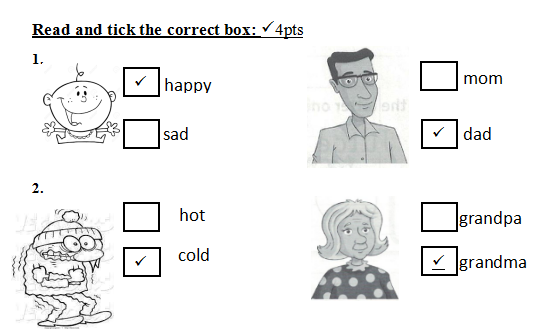 Đề thi học kì 2 lớp 1 môn Tiếng Anh