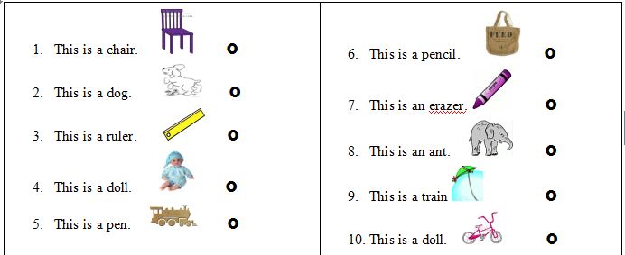 Bài tập Tiếng Anh lớp 2 chủ đề về đồ vật, con vật