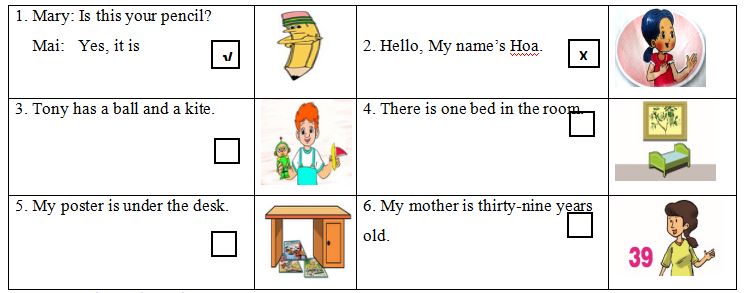 Đề thi học kì 2 lớp 3 môn Tiếng Anh có file nghe năm học 2018 - 2019 số 1