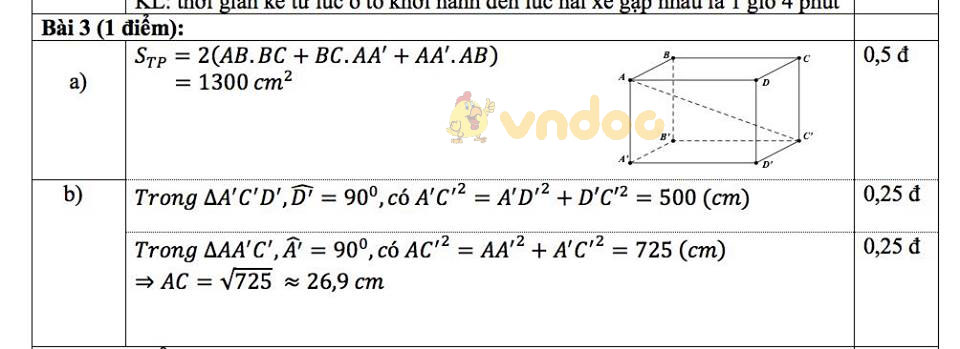 Đề thi học kì 2 lớp 8 môn Toán Phòng GD&ĐT quận Ba Đình năm học 2018 - 2019