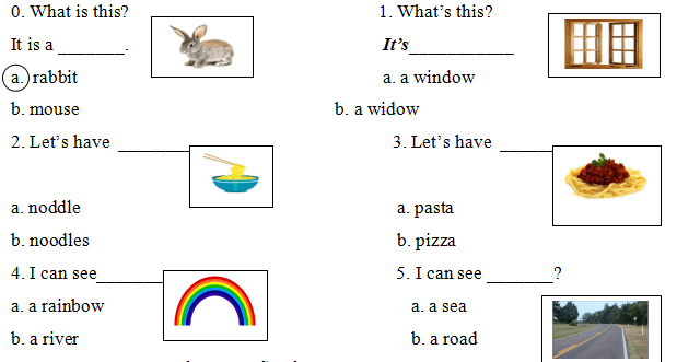 Đề thi học kì 2 lớp 1 môn Tiếng Anh